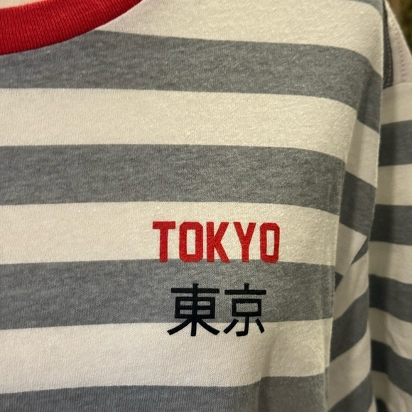 Urban Outfitters Gray and White Striped Tokyo Tee NWOT - Picture 3 of 5